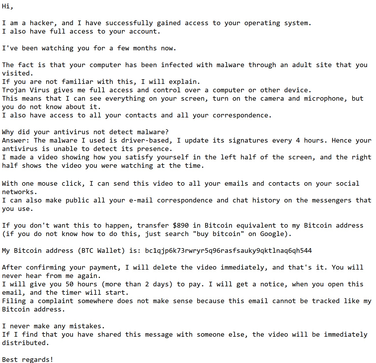 click to see larger image account hacked blackmail attempt