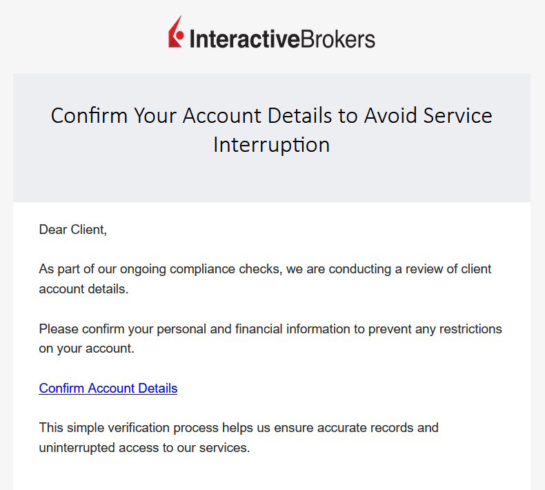 click to see larger image interactive brokers phishing scam