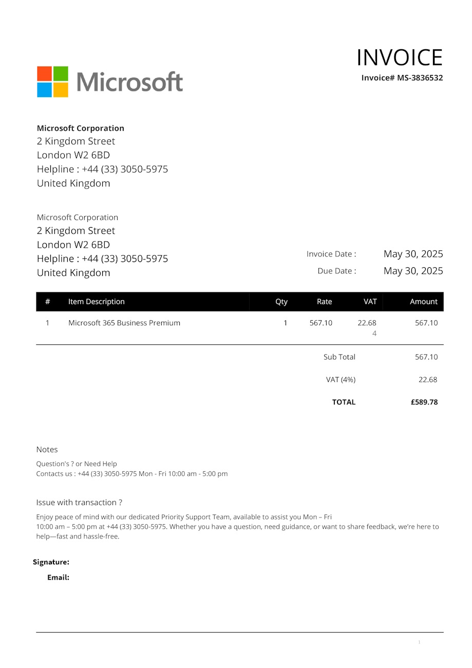 click to see larger image microsoft 365 scam invoice
