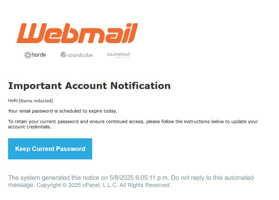 click to see larger image webmail scam email