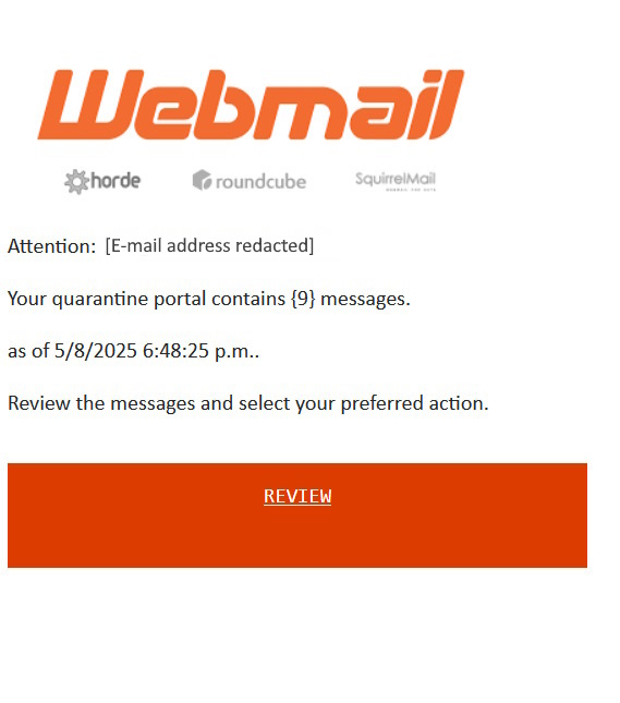 click to see larger image webmail scam email