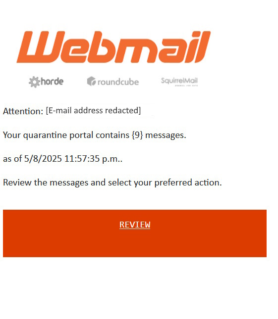 click to see larger image webmail scam email