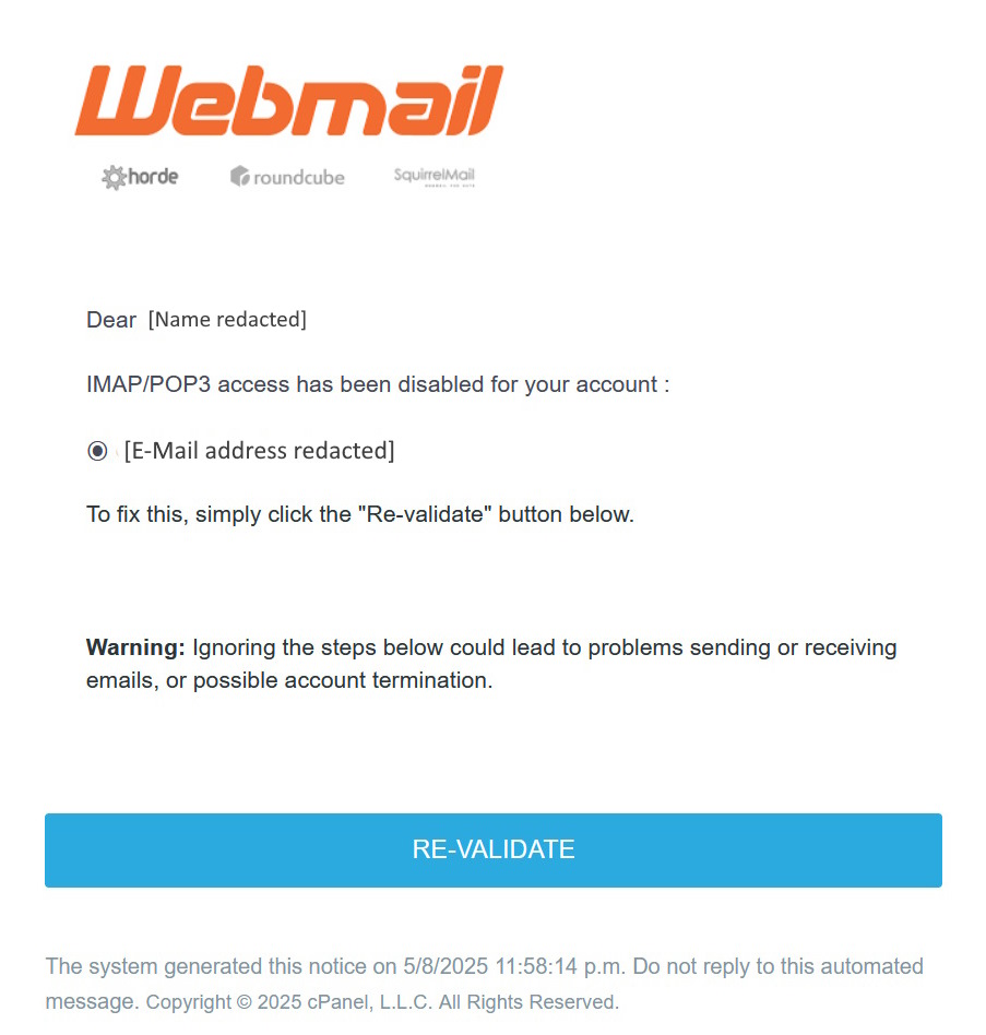 click to see larger image webmail scam email
